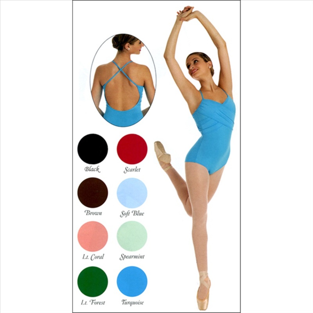 Body Wrappers Cross-Over Front Camisole Leotard